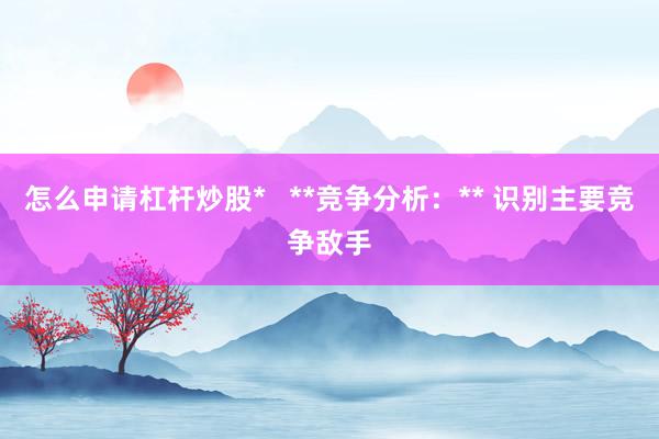 怎么申请杠杆炒股*   **竞争分析：** 识别主要竞争敌手